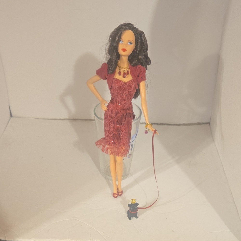 Mattel Doll in Elegant Burgundy Outfit